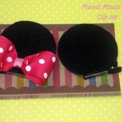 Minnie Mouse Ear Clips 